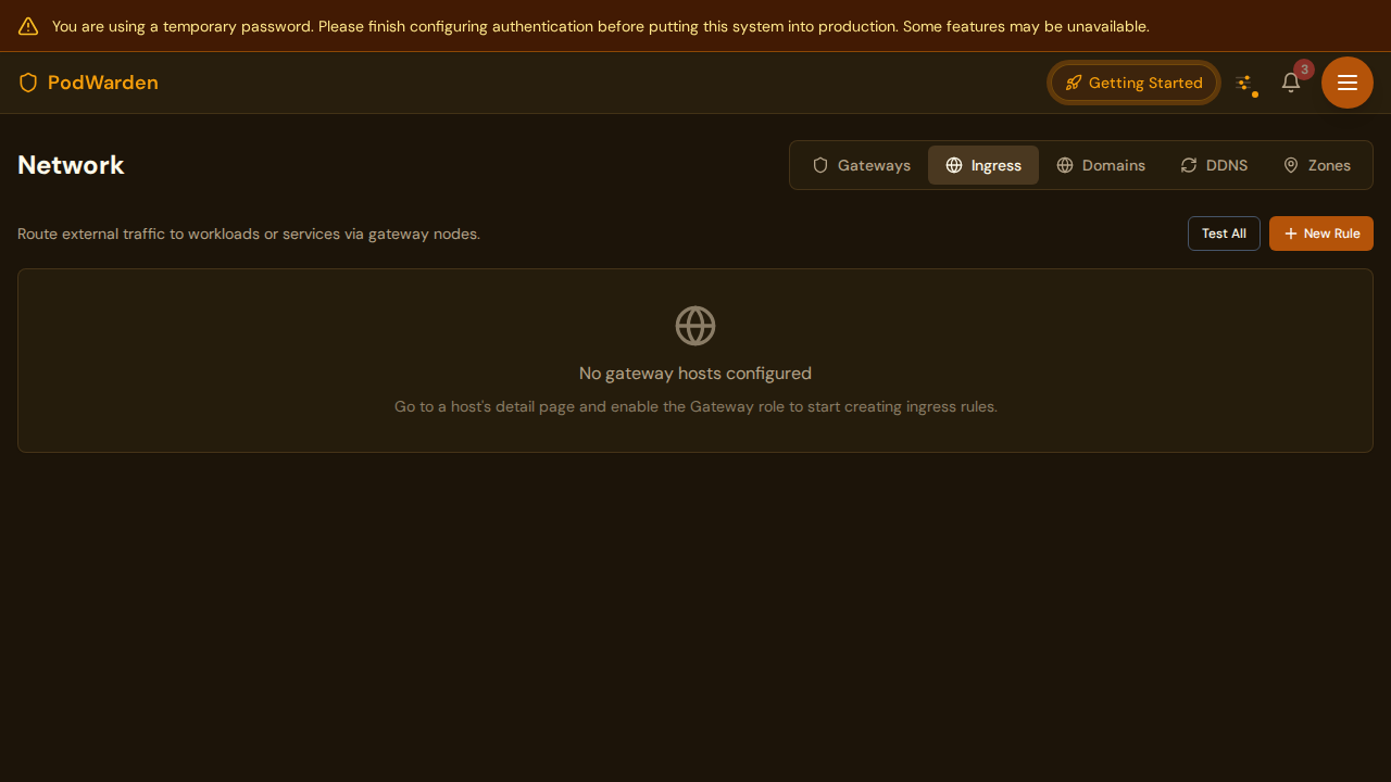 PodWarden edit ingress rule modal